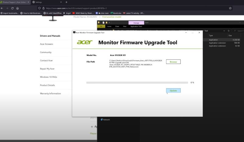 How to update Acer Monitor Firmware